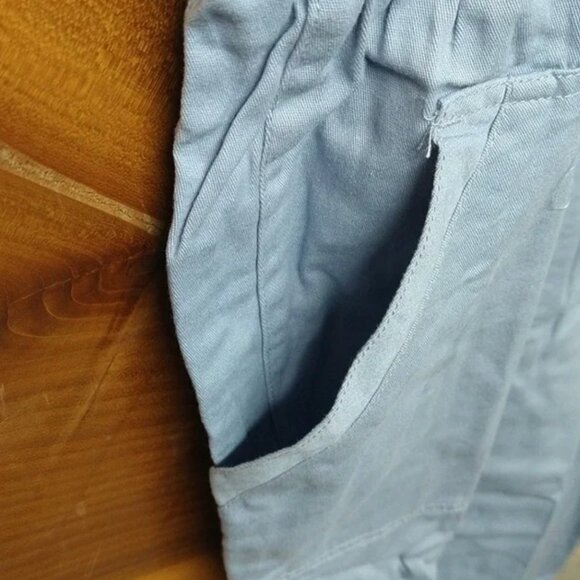 New! Democracy Stretch Twill Utility Belted Jumpsuit, Light Blue 2X NEW! - Picture 9 of 16